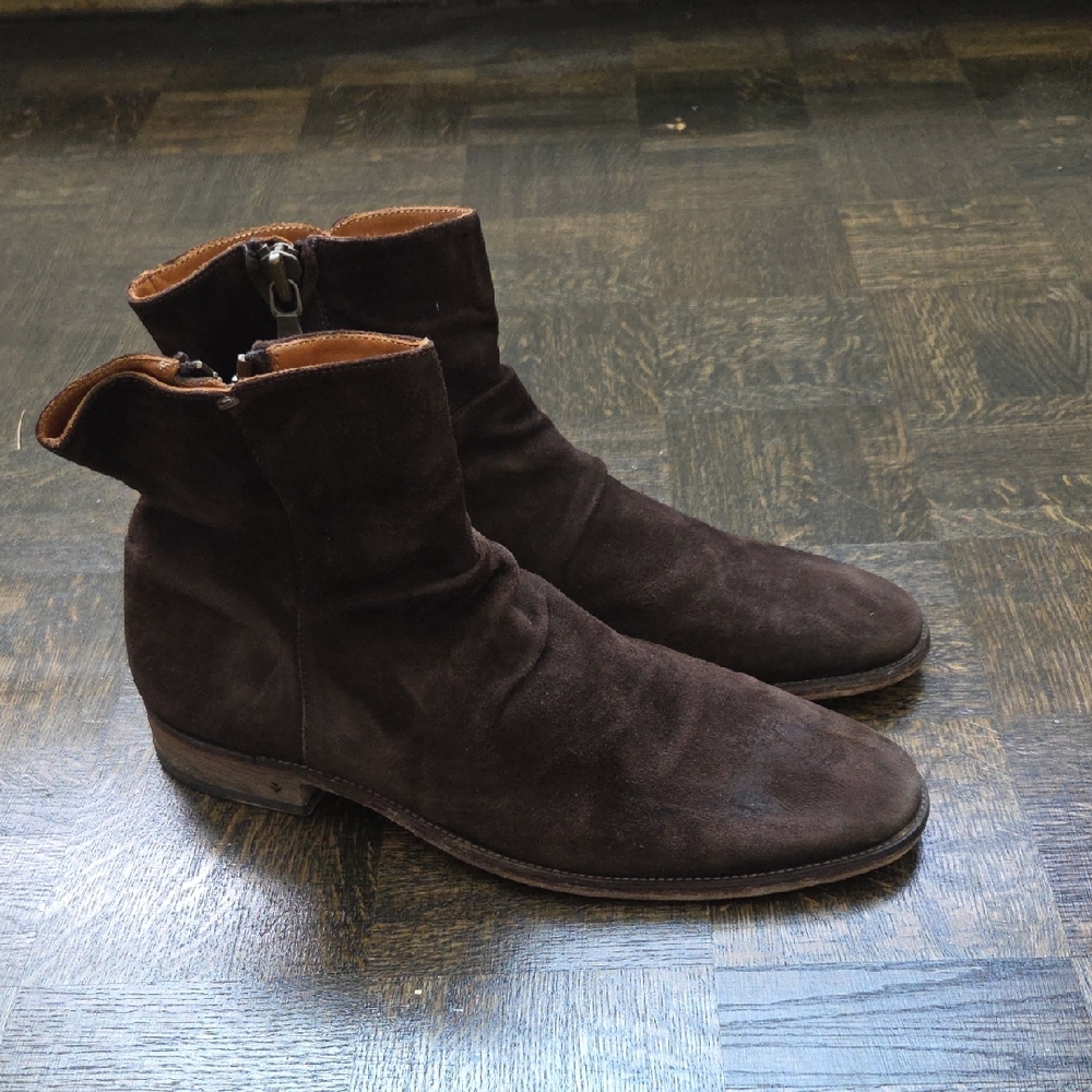 John Varvatos Dark Brown Suede Boots
